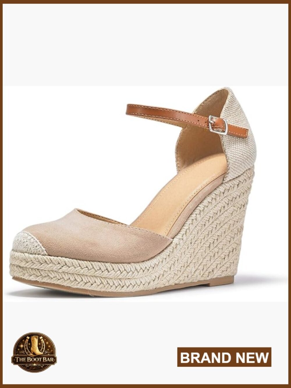 Womens Summer Espadrille Wedge Sandals Ankle Strap Closed Toe Platform Heels